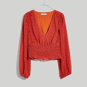 Madewell Julianne Smocked Waist Top